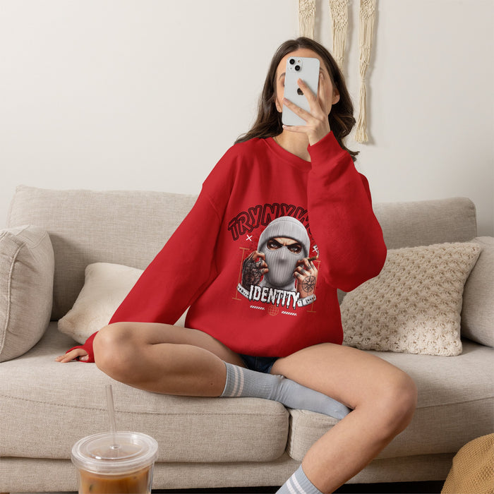 TrynxWear Crewneck Sweatshirt Masked Skull Streetwear Graphic