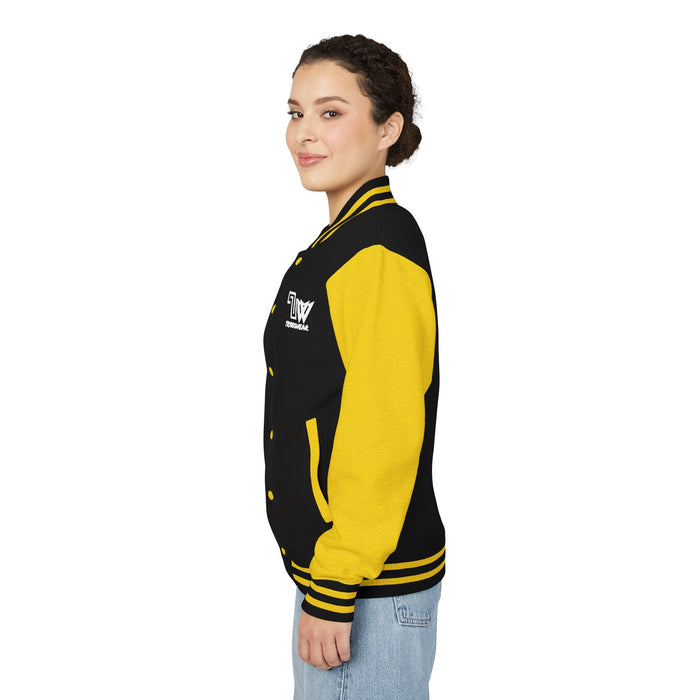 TrynxWear Red & White Varsity Jacket with Winged Logo Letterman Jacket