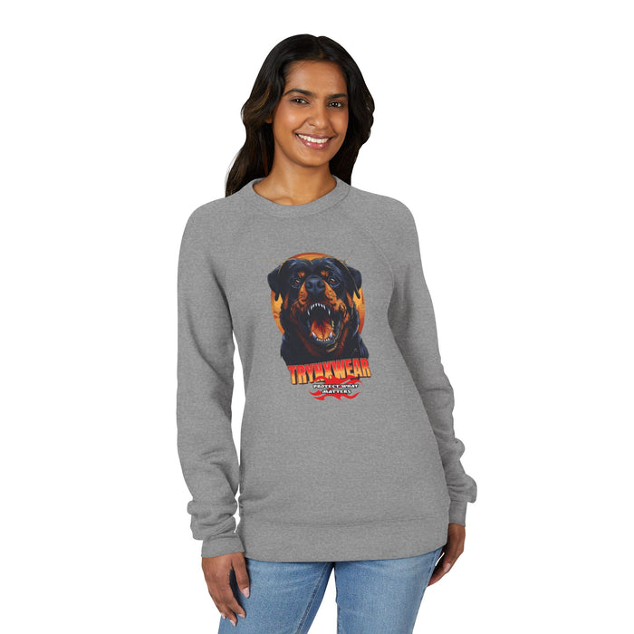 TrynxWear Rottweiler Retro Graphic Sweatshirt Fierce Dog Crewneck