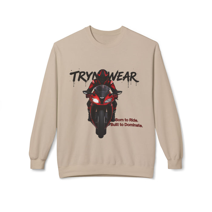 TrynxWear Motorcycle Crewneck Sweatshirt "Born to Ride, Built to Dominate"