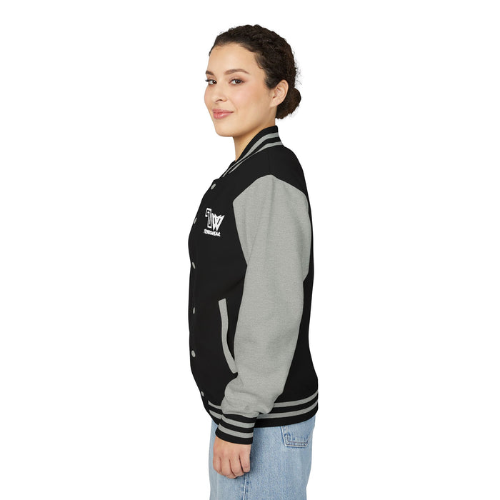 TrynxWear Red & White Varsity Jacket with Winged Logo Letterman Jacket