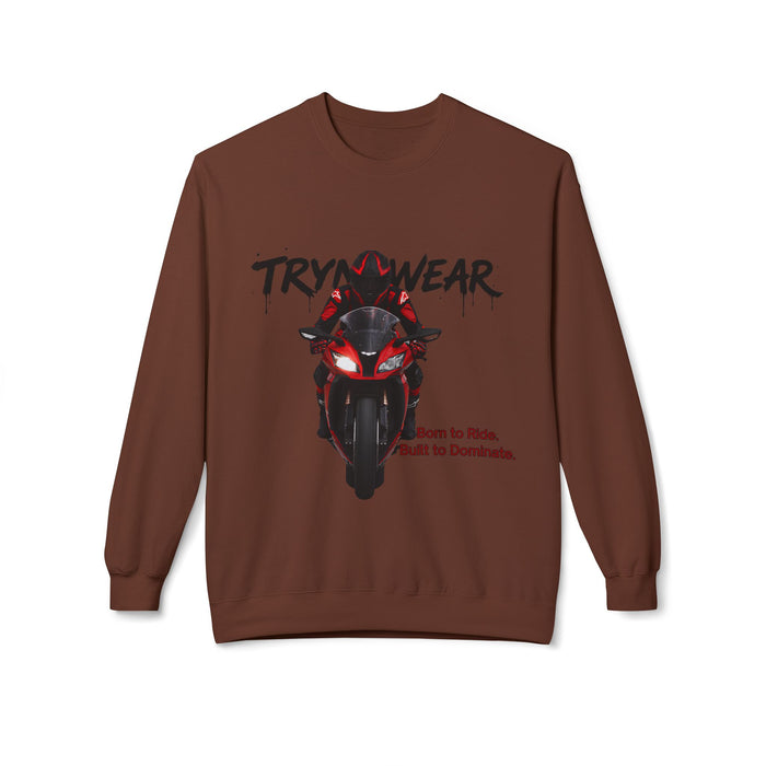 TrynxWear Motorcycle Crewneck Sweatshirt "Born to Ride, Built to Dominate"