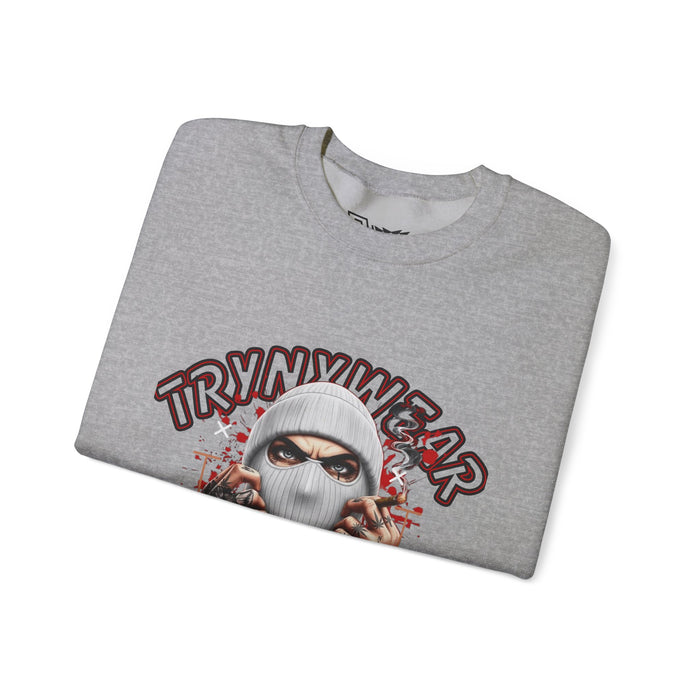 TrynxWear Crewneck Sweatshirt Masked Skull Streetwear Graphic