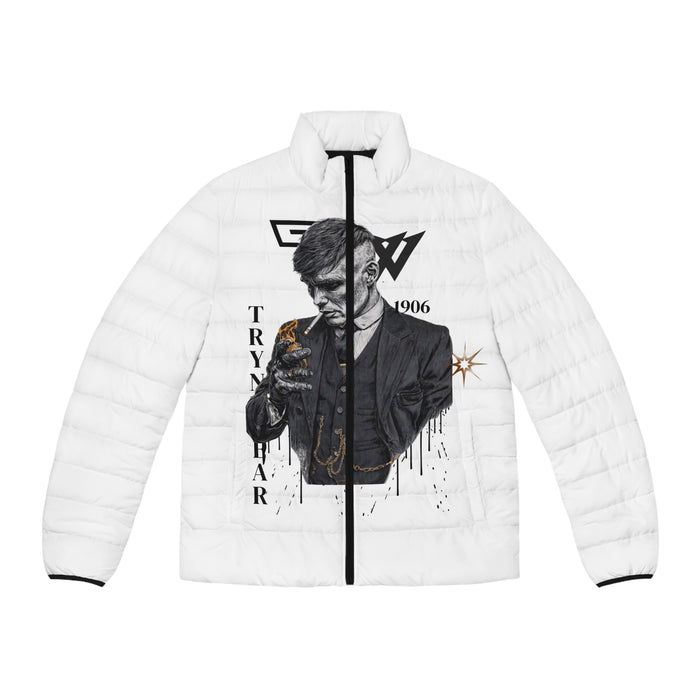 TrynxWear Men’s Graphic Puffer Jacket Vintage Gentleman Skull Design