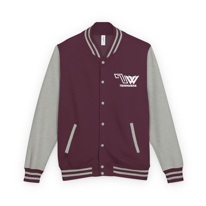 TrynxWear Red & White Varsity Jacket with Winged Logo Letterman Jacket
