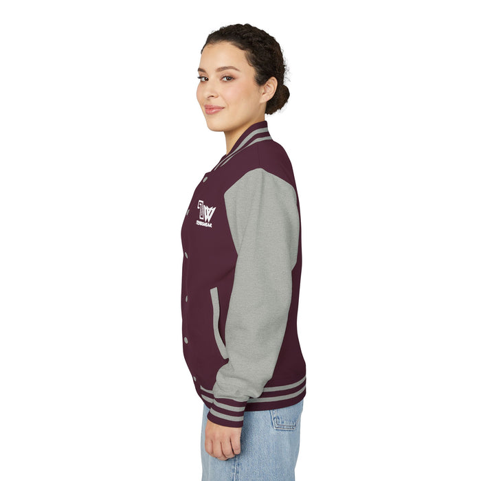 TrynxWear Red & White Varsity Jacket with Winged Logo Letterman Jacket