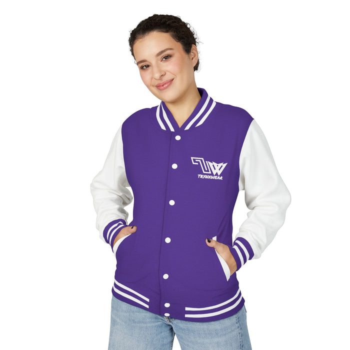 TrynxWear Red & White Varsity Jacket with Winged Logo Letterman Jacket