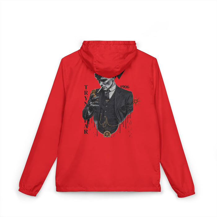 TrynxWear Windbreaker Jacket Vintage Cowboy Noir Graphic Full-Zip Hooded