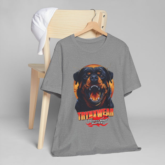 TrynxWear Rottweiler Rage Graphic T-Shirt Fierce Dog Illustration Tee