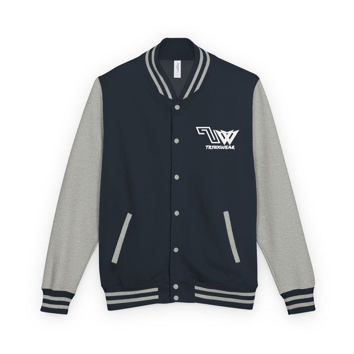 TrynxWear Red & White Varsity Jacket with Winged Logo Letterman Jacket