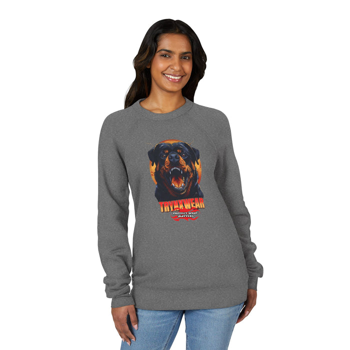 TrynxWear Rottweiler Retro Graphic Sweatshirt Fierce Dog Crewneck