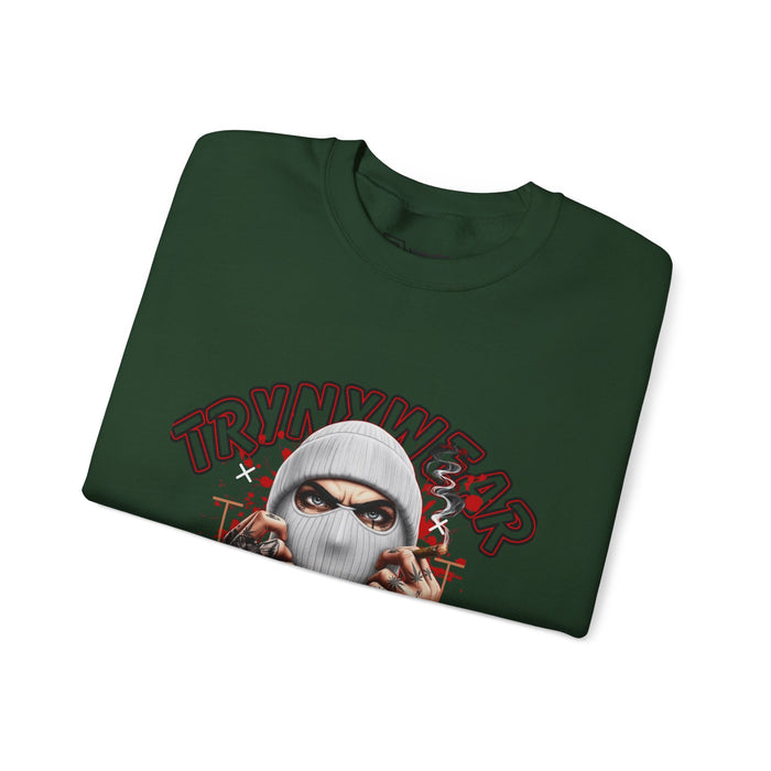 TrynxWear Crewneck Sweatshirt Masked Skull Streetwear Graphic