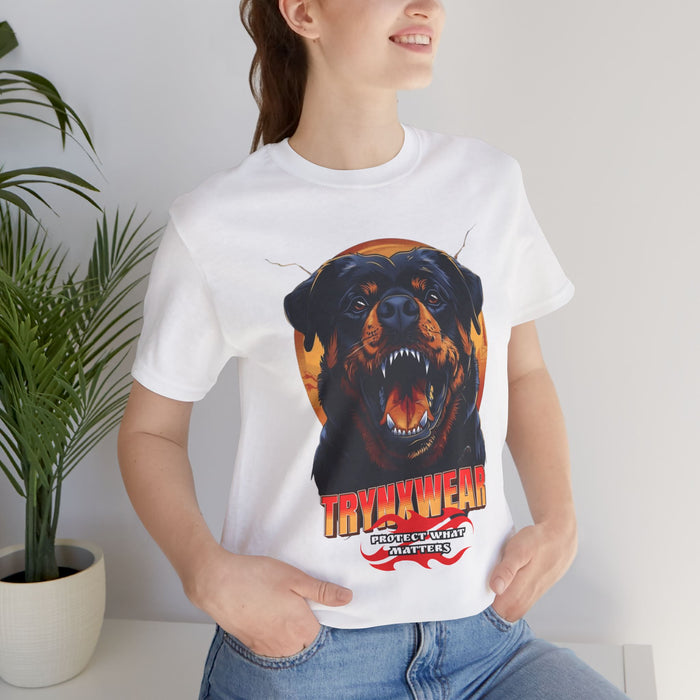 TrynxWear Rottweiler Rage Graphic T-Shirt Fierce Dog Illustration Tee