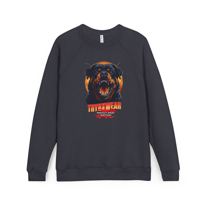 TrynxWear Rottweiler Retro Graphic Sweatshirt Fierce Dog Crewneck