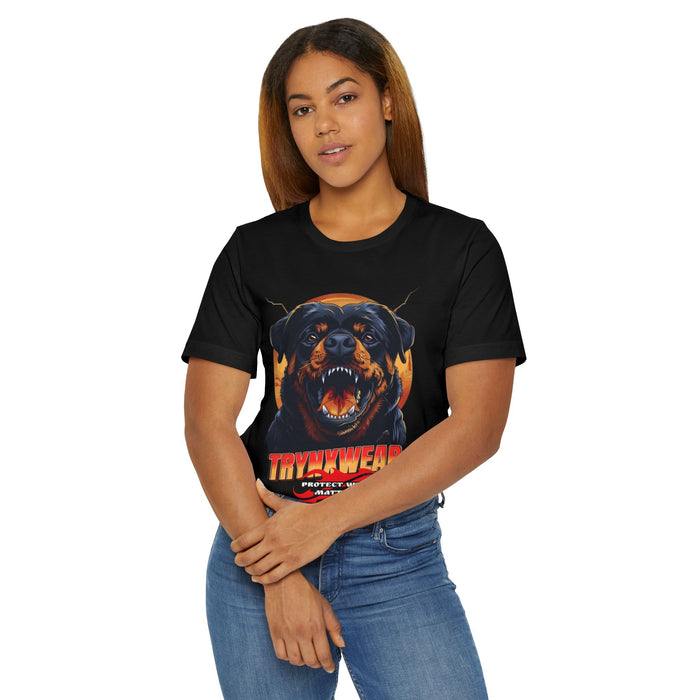 TrynxWear Rottweiler Rage Graphic T-Shirt Fierce Dog Illustration Tee