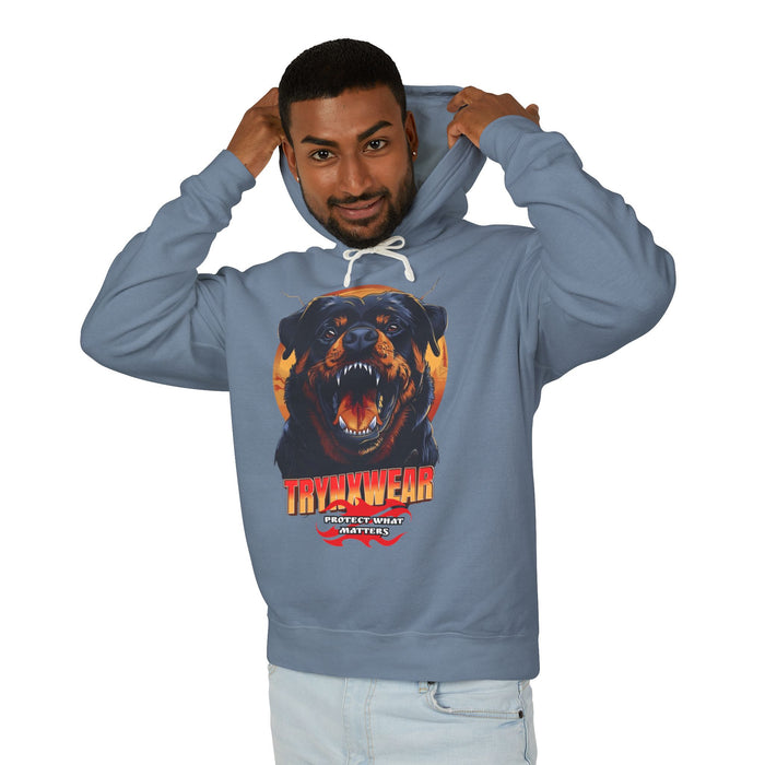 TrynxWear Rottweiler Graphic Hoodie Vintage Dog Head Sweatshirt