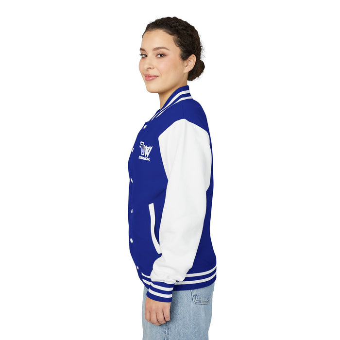 TrynxWear Red & White Varsity Jacket with Winged Logo Letterman Jacket