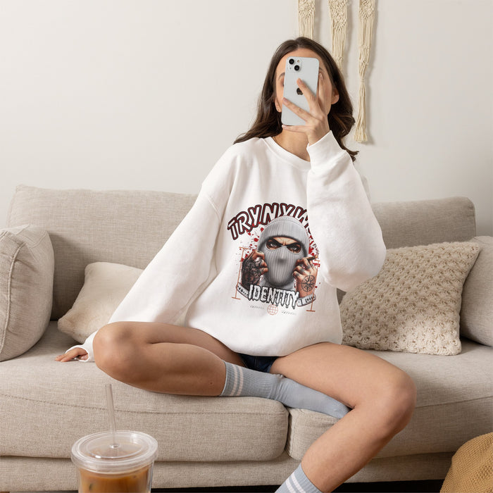 TrynxWear Crewneck Sweatshirt Masked Skull Streetwear Graphic