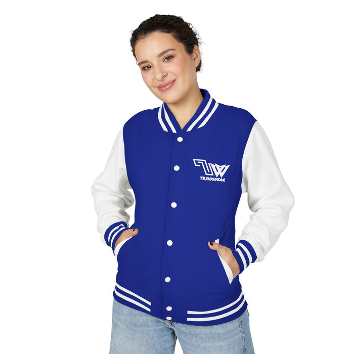 TrynxWear Red & White Varsity Jacket with Winged Logo Letterman Jacket