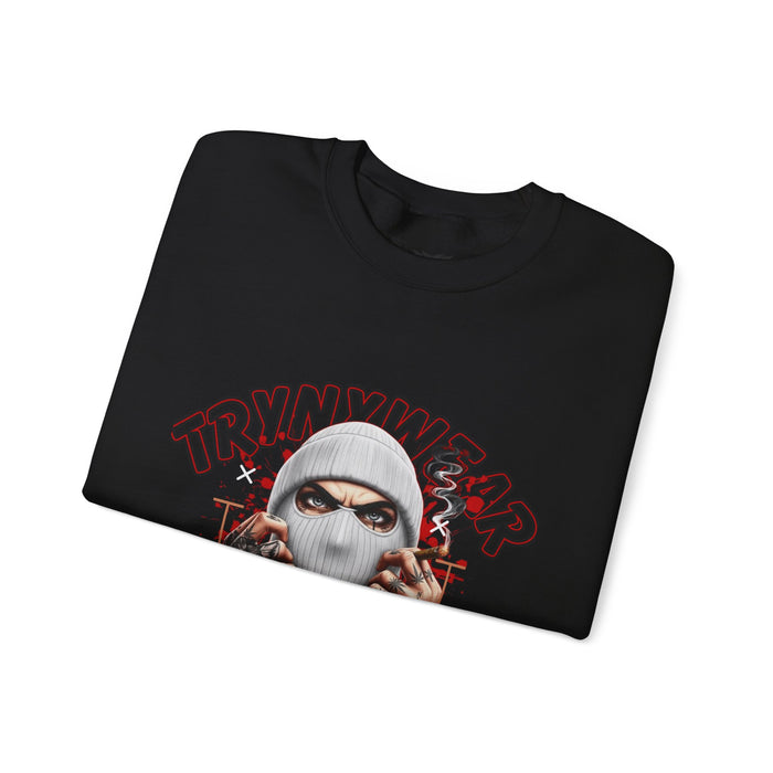 TrynxWear Crewneck Sweatshirt Masked Skull Streetwear Graphic