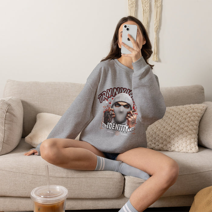 TrynxWear Crewneck Sweatshirt Masked Skull Streetwear Graphic