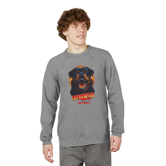 TrynxWear Rottweiler Retro Graphic Sweatshirt Fierce Dog Crewneck