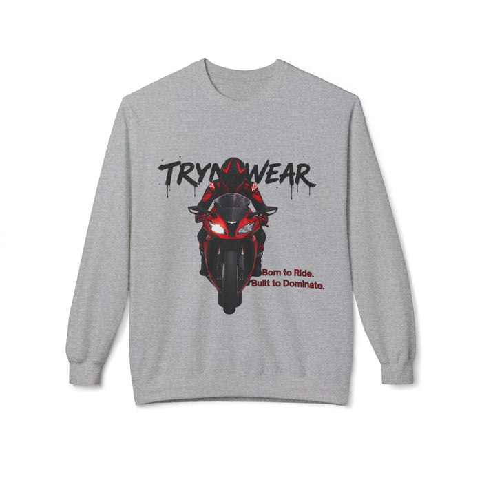 TrynxWear Motorcycle Crewneck Sweatshirt "Born to Ride, Built to Dominate"