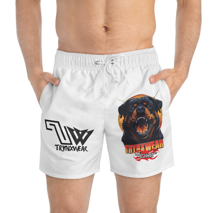 TRYNXWEAR Rottweiler Graphic Swim Trunks
