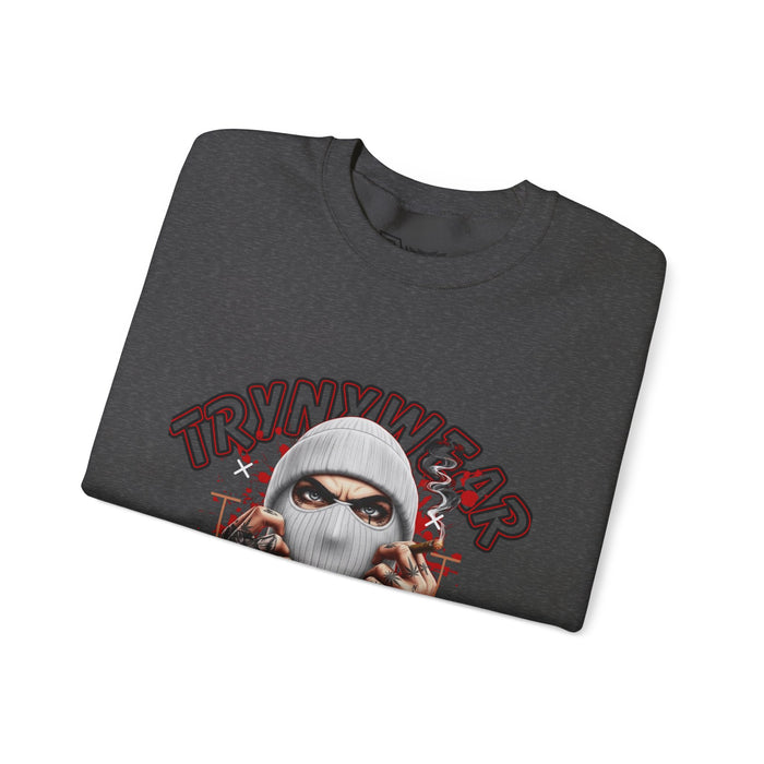TrynxWear Crewneck Sweatshirt Masked Skull Streetwear Graphic