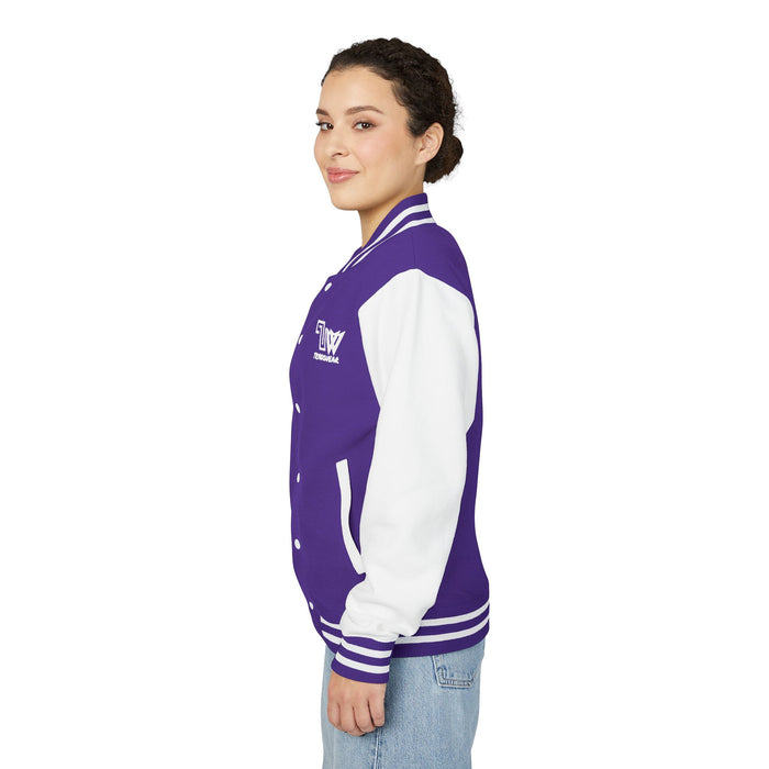 TrynxWear Red & White Varsity Jacket with Winged Logo Letterman Jacket
