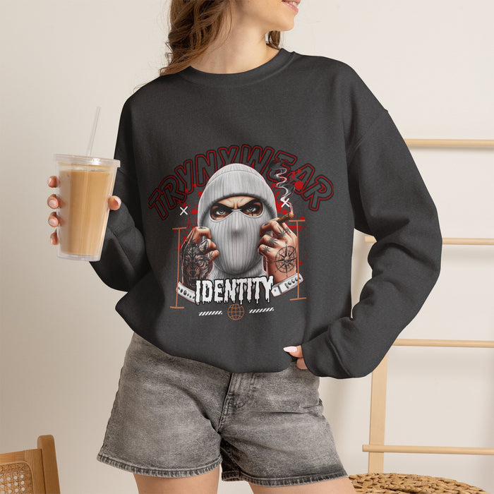 TrynxWear Crewneck Sweatshirt Masked Skull Streetwear Graphic