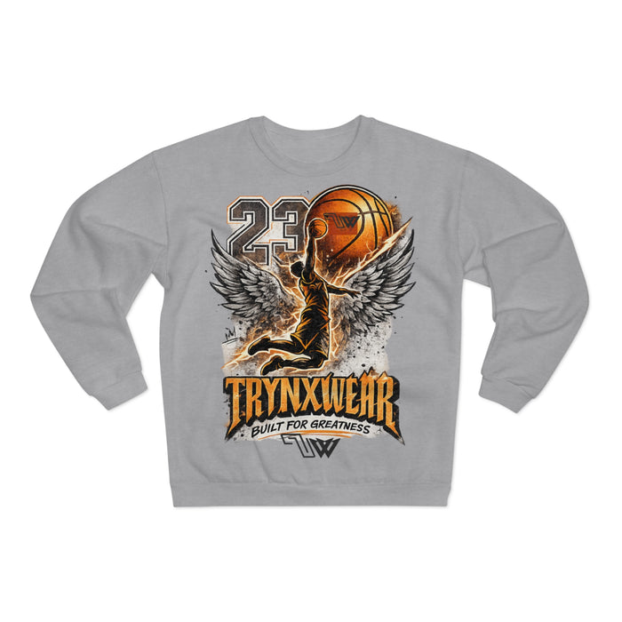 TrynxWear Basketball Wings Crewneck Sweatshirt "Built for Greatness"