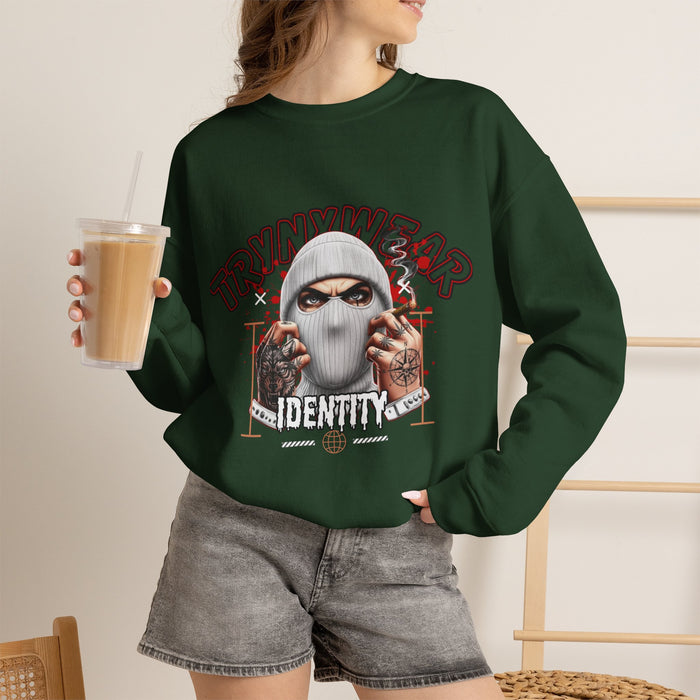 TrynxWear Crewneck Sweatshirt Masked Skull Streetwear Graphic