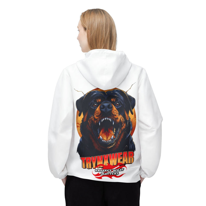 TrynxWear Rottweiler Graphic Windbreaker Jacket Bold Dog Design