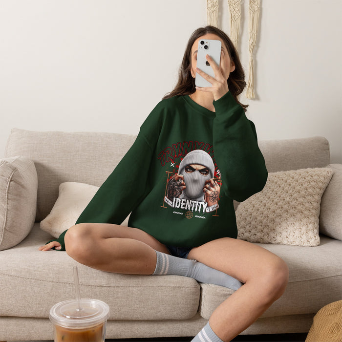 TrynxWear Crewneck Sweatshirt Masked Skull Streetwear Graphic
