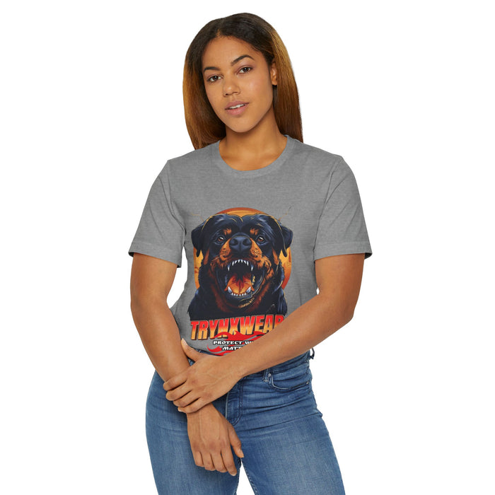 TrynxWear Rottweiler Rage Graphic T-Shirt Fierce Dog Illustration Tee