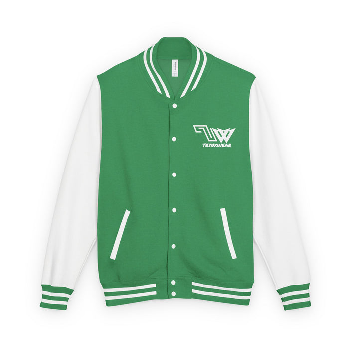 TrynxWear Red & White Varsity Jacket with Winged Logo Letterman Jacket