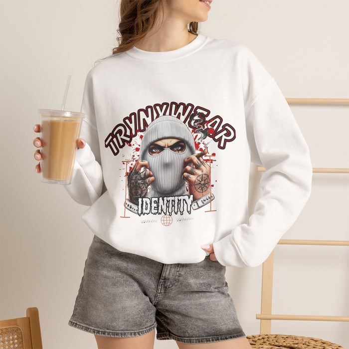 TrynxWear Crewneck Sweatshirt Masked Skull Streetwear Graphic