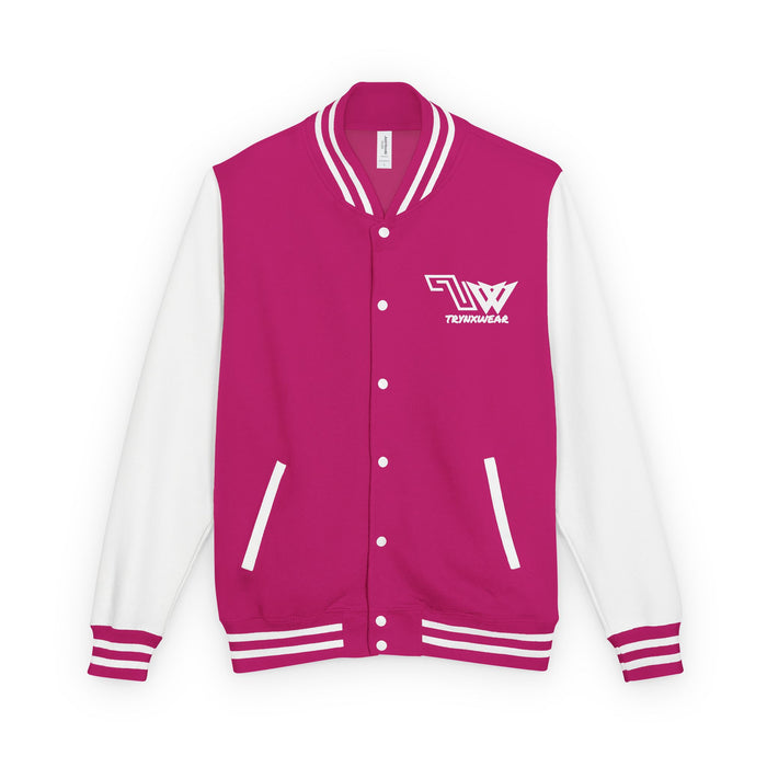 TrynxWear Red & White Varsity Jacket with Winged Logo Letterman Jacket