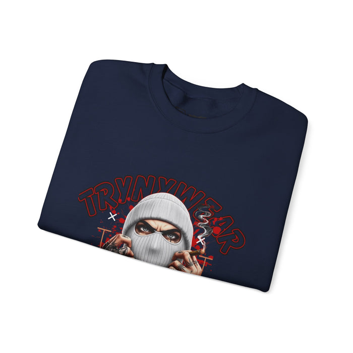 TrynxWear Crewneck Sweatshirt Masked Skull Streetwear Graphic