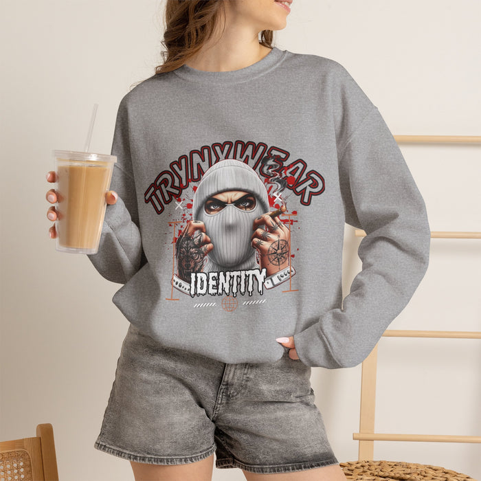 TrynxWear Crewneck Sweatshirt Masked Skull Streetwear Graphic