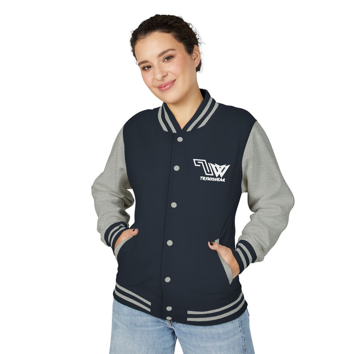 TrynxWear Red & White Varsity Jacket with Winged Logo Letterman Jacket