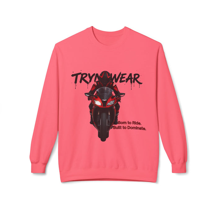 TrynxWear Motorcycle Crewneck Sweatshirt "Born to Ride, Built to Dominate"