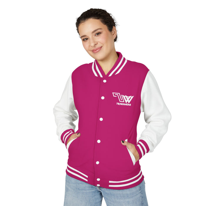 TrynxWear Red & White Varsity Jacket with Winged Logo Letterman Jacket