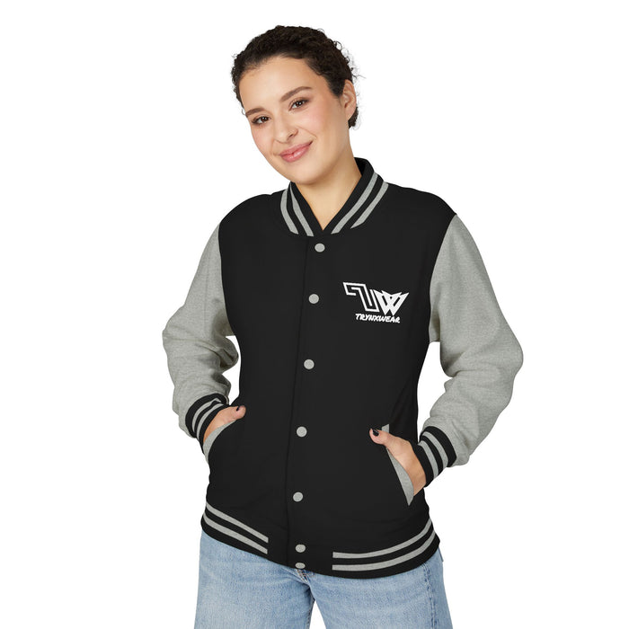 TrynxWear Red & White Varsity Jacket with Winged Logo Letterman Jacket