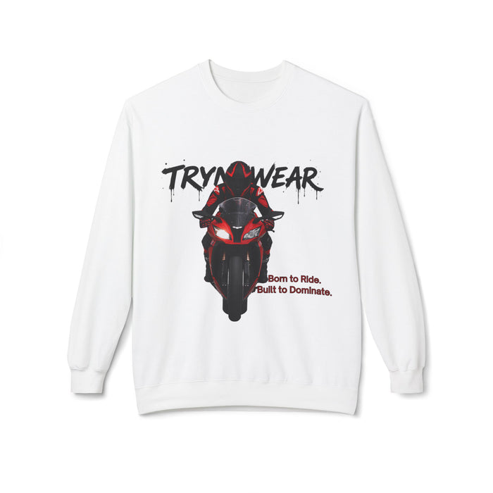 TrynxWear Motorcycle Crewneck Sweatshirt "Born to Ride, Built to Dominate"