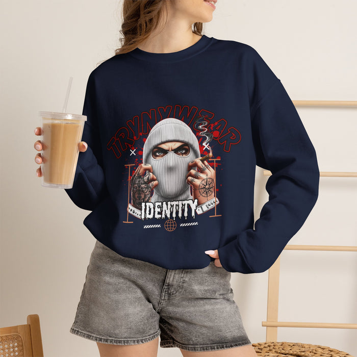 TrynxWear Crewneck Sweatshirt Masked Skull Streetwear Graphic