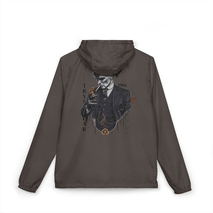 TrynxWear Windbreaker Jacket Vintage Cowboy Noir Graphic Full-Zip Hooded