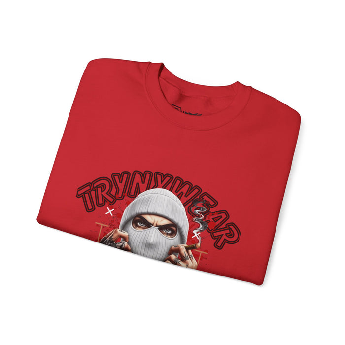 TrynxWear Crewneck Sweatshirt Masked Skull Streetwear Graphic