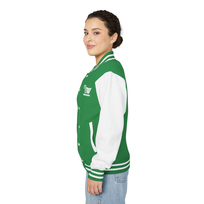 TrynxWear Red & White Varsity Jacket with Winged Logo Letterman Jacket